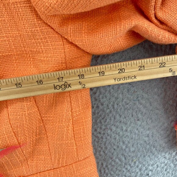 Apriori Blazer Womens 42 Orange Tweed Frayed Ribbon Button Up Office Career Work - Picture 8 of 10